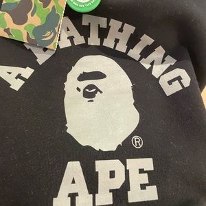 Bape College Pullover Hoodie black